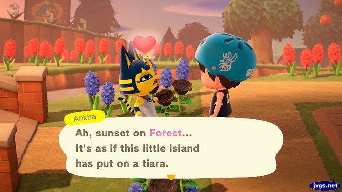 Ankha: Ah, sunset on Forest... It's as if this little island has put on a tiara.