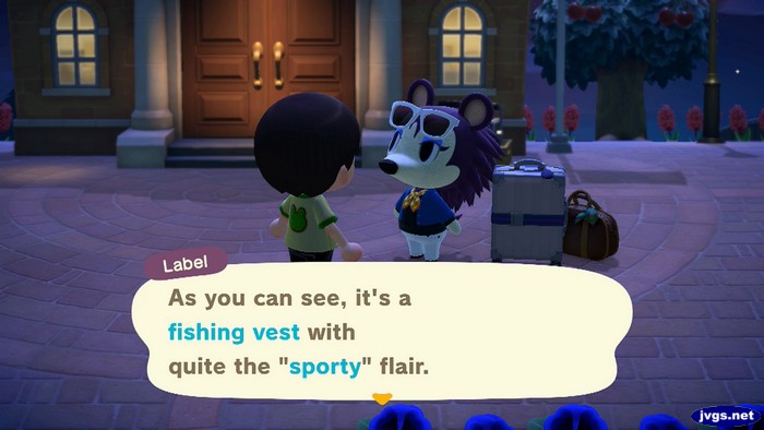 Label: As you can see, it's a fishing vest with quite the sporty flair.