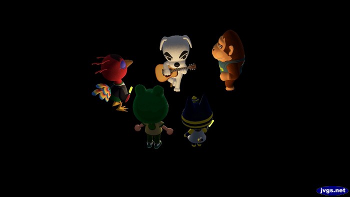 K.K. Slider performs for Rio, Jeff, Ankha, and Louie.