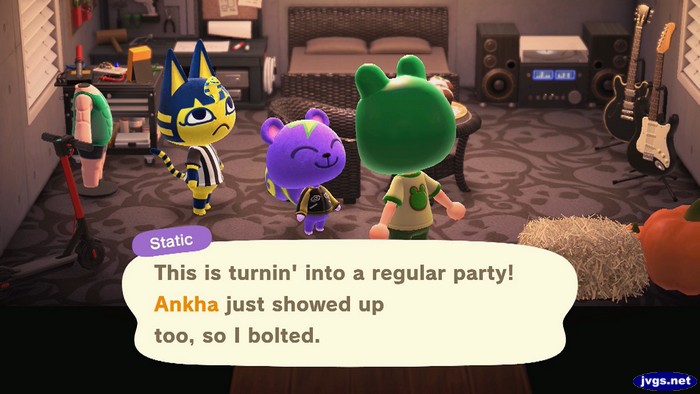 Static: This is turnin' into a regular party! Ankha just showed up too, so I bolted.