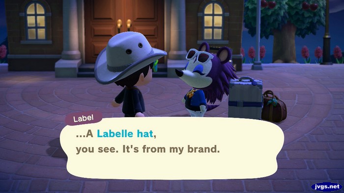 Label: ...A Labelle hat, you see. It's from my brand.