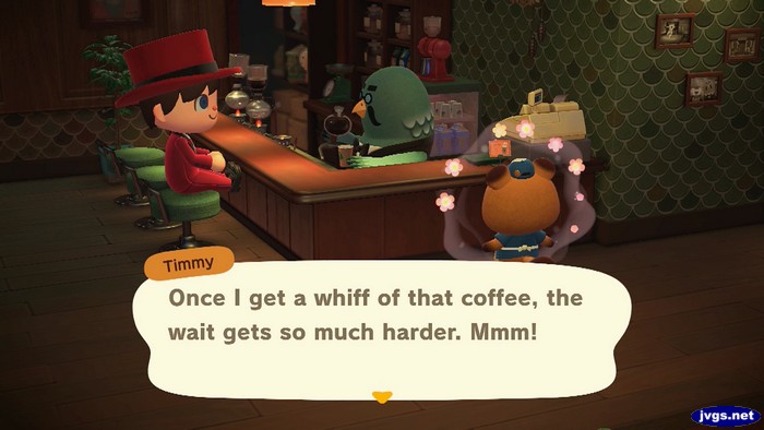 Timmy: Once I get a whiff of that coffee, the wait gets so much harder. Mmm!
