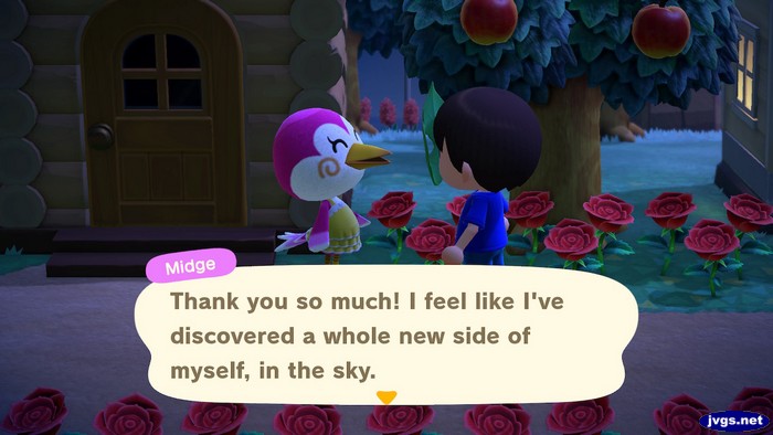 Midge: Thank you so much! I feel like I've discovered a whole new side of myself, in the sky.