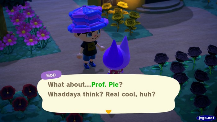 Bob: What about...Prof. Pie? Whaddaya think? Real cool, huh?