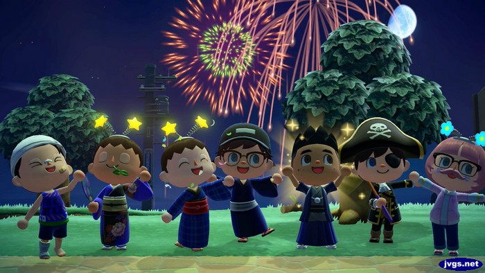 A group photo in Sam's town during the fireworks festival.