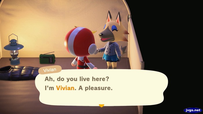 Vivian: Ah, do you live here? I'm Vivian. A pleasure.