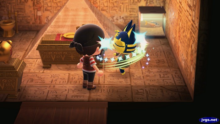 Ankha spins as she takes her medicine.