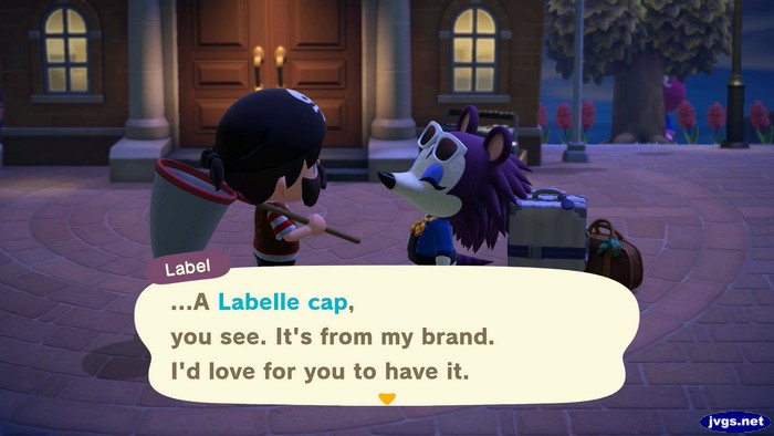 Label: ...A Labelle cap, you see. It's from my brand. I'd love for you to have it.