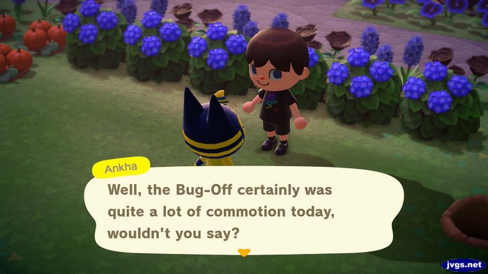 Ankha: Well, the Bug-Off certainly was quite a lot of commotion today, wouldn't you say?
