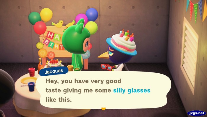 Jacques: Hey, you have very good taste giving me some silly glasses like this.