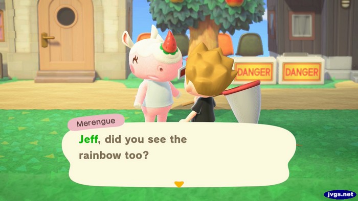 Merengue: Jeff, did you see the rainbow too?