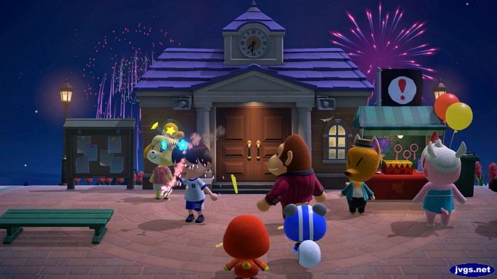 I set off a sparkler during the fireworks festival in Animal Crossing: New Horizons.