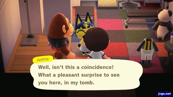 Ankha: Well, isn't this a coincidence! What a pleasant surprise to see you here, in my tomb.