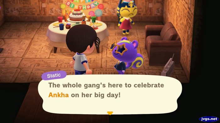 Static: The whole gang's here to celebrate Ankha on her big day!