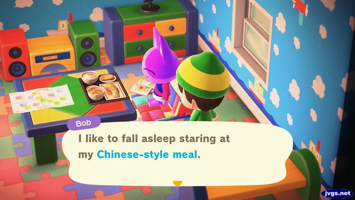 Bob: I like to fall asleep staring at my Chinese-style meal.