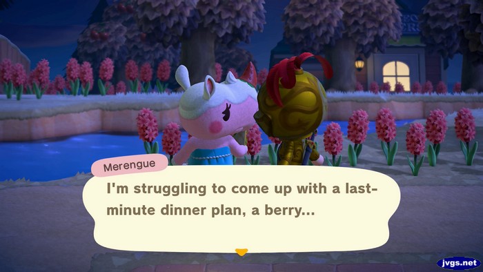 Merengue: I'm struggling to come up with a last-minute dinner plan, a berry...