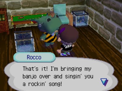 Rocco: That's it! I'm bringing my banjo over and singin' you a rockin' song!