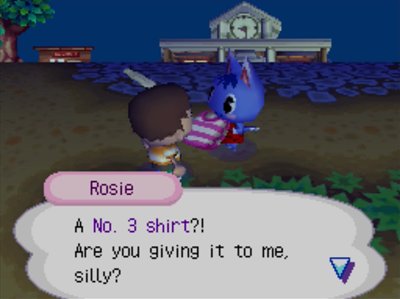 Rosie: A No. 3 shirt?! Are you giving it to me, silly?