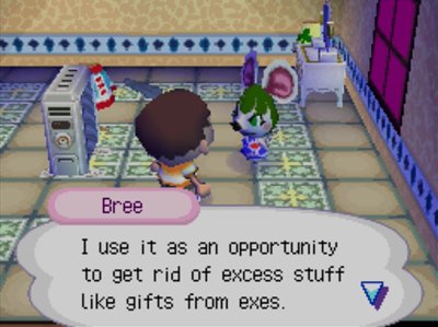 Bree: I use it as an opportunity to get rid of excess stuff like gifts from exes.