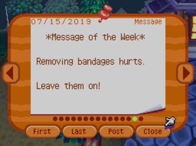 *Message of the Week* Removing bandages hurts. Leave them on!