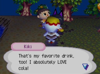 Kiki: That's my favorite drink, too! I absolutely LOVE cola!