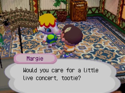 Margie: Would you care for a little live concert, tootie?