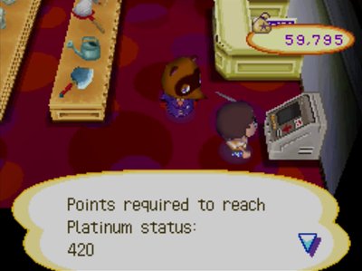 Points required to reach platinum status: 420.