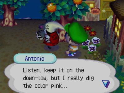 Antonio: Listen, keep it on the down-low, but I really dig the color pink...