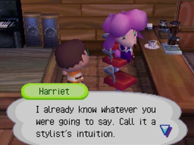 Harriet: I already know whatever you were going to say. Call it a stylist's intuition.