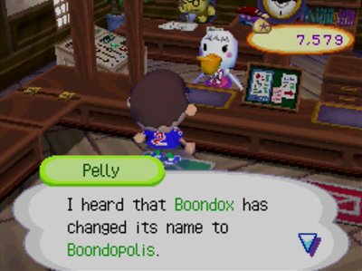 Pelly: I heard that Boondox has changed its name to Boondopolis.