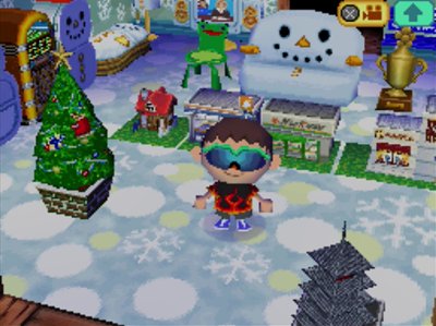 My festive tree in my snowman-themed house.