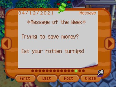 *Message of the Week* Trying to save money? Eat your rotten turnips!