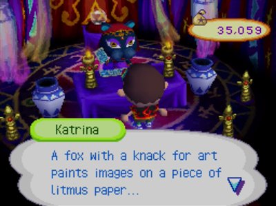 Katrina: A fox with a knack for art paints images on a piece of litmus paper...