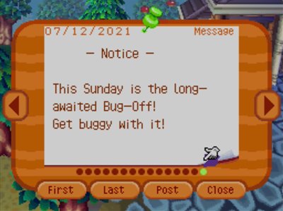 - Notice - This Sunday is the long-awaited Bug-Off! Get buggy with it!