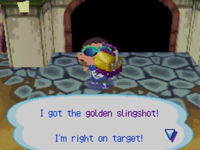 I got the golden slingshot! I'm right on target!