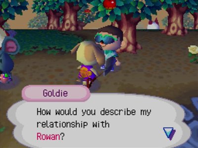 Goldie: How would you describe my relationship with Rowan?