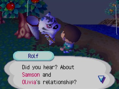 Rolf: Did you hear? About Samson and Olivia's relationship?