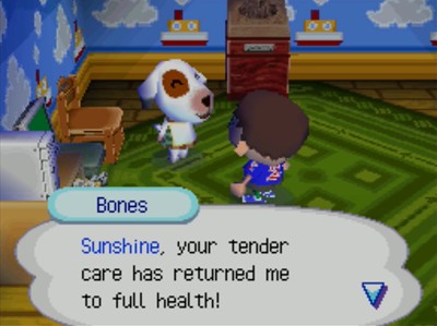 Bones: Sunshine, your tender care has returned me to full health!