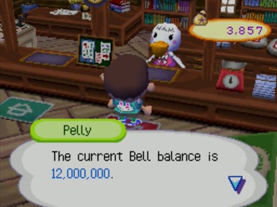 Pelly: The current bell balance is 12,000,000.
