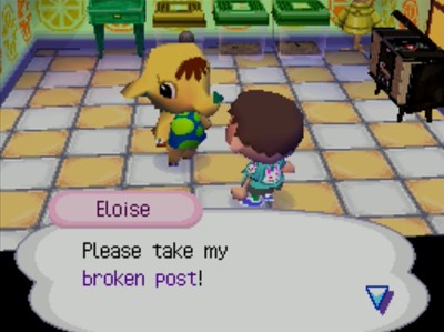 Eloise: Please take my broken post!