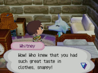 Whitney: Wow! Who knew that you had such great taste in clothes, snappy!