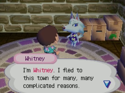 Whitney: I'm Whitney. I fled to this town for many, many complicated reasons.