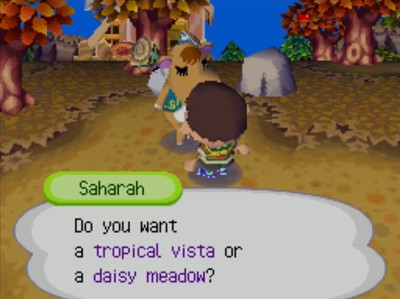 Saharah: Do you want a tropical vista or a daisy meadow?