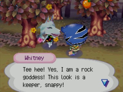 Whitney: Tee hee! Yes, I am a rock goddess! This look is a keeper, snappy!