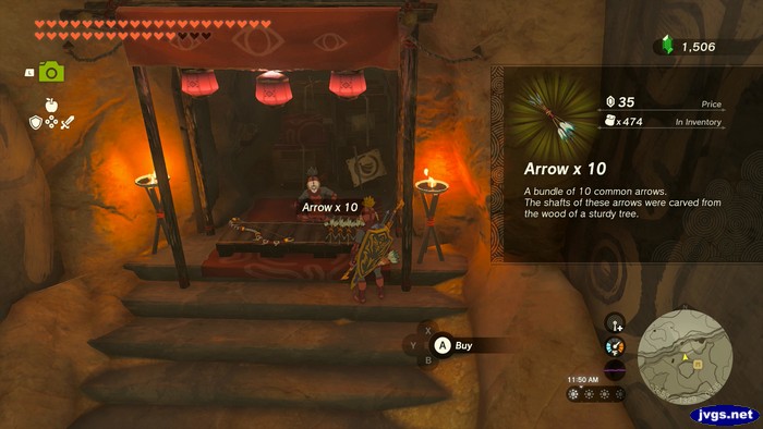 Shopping for arrows from a Yiga Clan member.