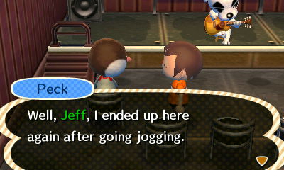 Peck: Well, Jeff, I ended up here again after going jogging.