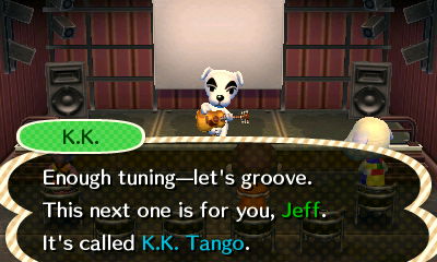 K.K.: Enough tuning--let's groove. This next one is for you, Jeff. It's called K.K. Tango.