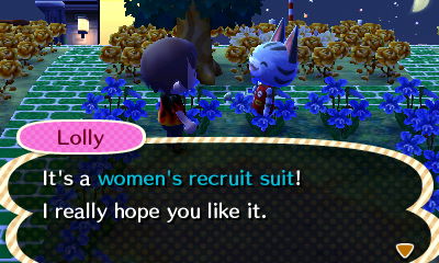 Lolly: It's a women's recruit suit! I really hope you like it.