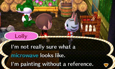 Lolly: I'm not really sure what a microwave looks like. I'm painting without a reference.