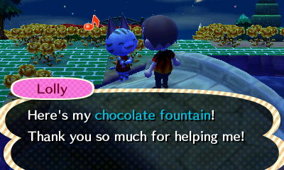 Lolly: Here's my chocolate fountain! Thank you so much for helping me!